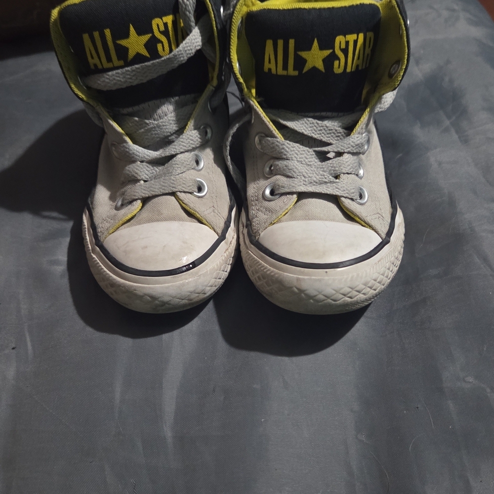 Converse Kids High-Top Sneakers - Gray and Yellow